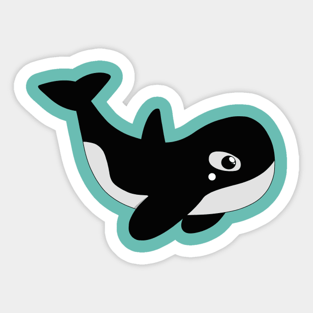 cute orca Sticker by PandLCreations